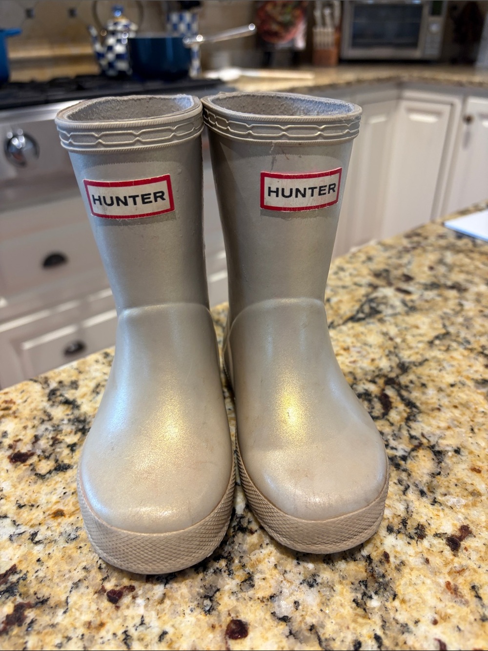 Hunter toddler gold Metallic Rain Boots